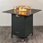 Table heater with fire